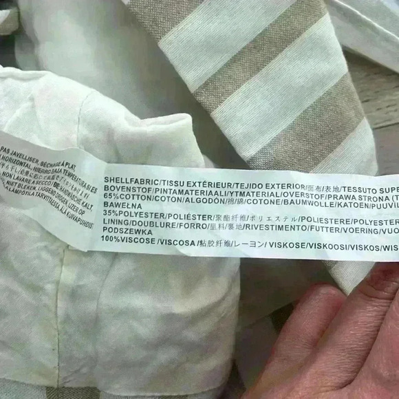 Chrisselle x J.O.A. Sand Stripe front tie zip back crop top sz medium M - Picture 9 of 9